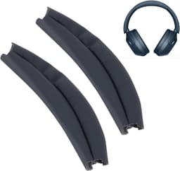 Hoofdbandkussen Eiwitleer Geschikt voor Vervangende Hoofdtelefoon WH-XB910N - Comfortabel en Makkelijk te Installeren - Zwart — thumbnail 1