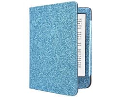 Hoesje Geschikt voor Kobo Clara 2E Sparkle Sleepcover - Book Case Hoes Cover - Blauw - ereader hoesje - cover