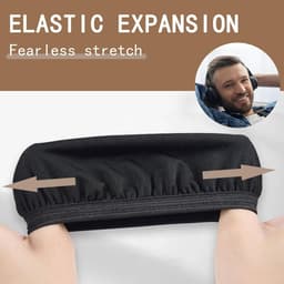 Wasbare hoofdtelefoonhoezen 4 stuks zwart - geschikt voor hoofdtelefoons 9-10,5 cm - stofdicht - elastische camouflage - uitschuifbare vervanging — thumbnail 5