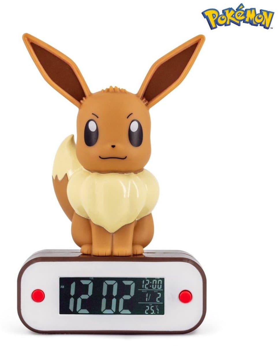 Pokémon Eevee Nachtlamp & Wekker – LED Lamp met Alarmfunctie – Pokémon Verlichting — afbeelding 1