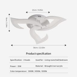 Moderne dimbare LED-plafondlamp 35W met afstandsbediening en lichttemperatuurinstelling — thumbnail 4