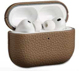 Accezz Echt Leren Case - Hoesje geschikt voor AirPods Pro 3 - Taupe — thumbnail 1