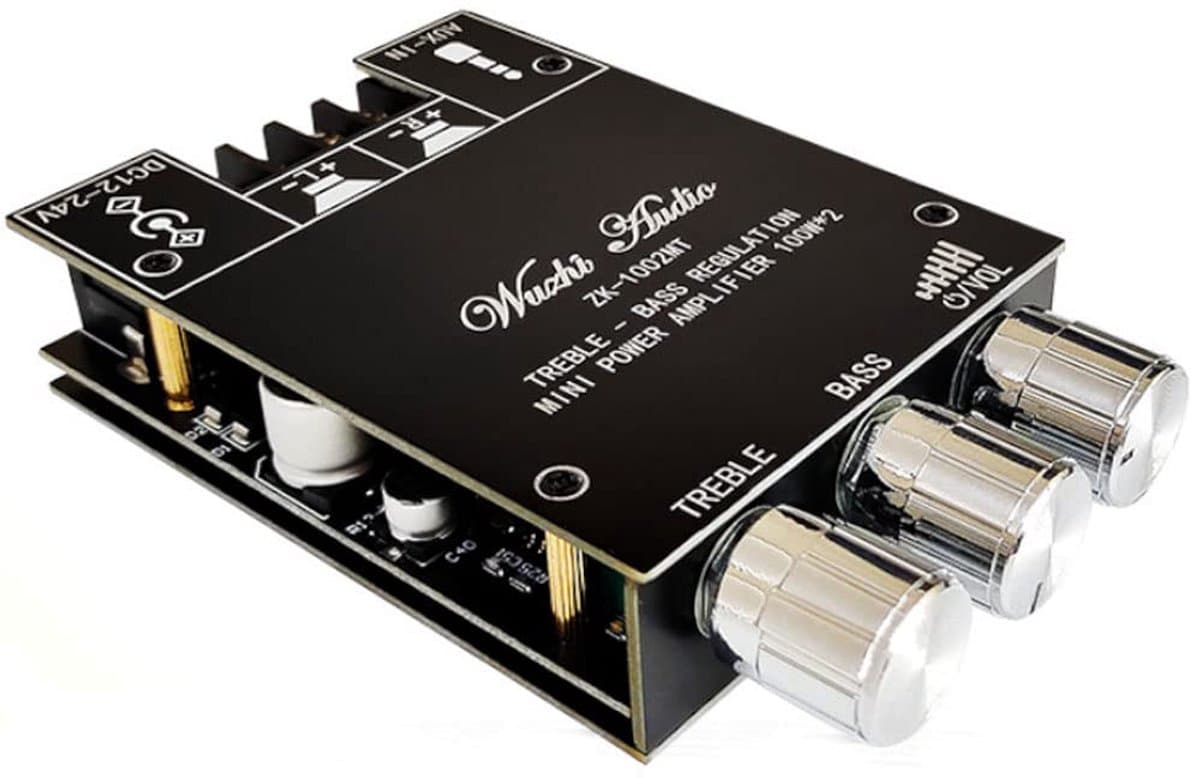 Krachtige Bluetooth 5.0 Stereo Versterker Bord 2x100W HiFi Audio Module met Bas en Treble Regeling — afbeelding 1