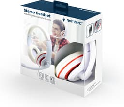 Gembird stereo headset met microfoon wit — thumbnail 1