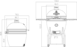 YAKINIKU Kamado - XLARGE COMPLEET - 22 inch - 56 cm Grilloppervlak - Inclusief Onderstel, Zijtafels & Pro Set — thumbnail 2