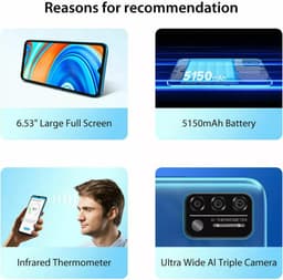 UMIDIGI A9 3GB+64GB 6.53" Full Screen 4G Dual SIM Android Unlocked Smartphone - Peacock Green — thumbnail 3