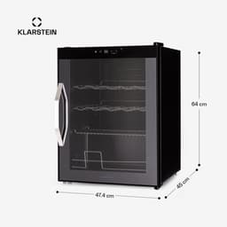 Klarstein Drankkoeler Coachella 60 - 60 liter drankkoeler met wifi, glazen deur, ledverlichting, 3-18 °C, 3 metalen schappen, gebalanceerd licht, energie-efficiëntieklasse E, zwart - Drankkoelkast Drankenkoelkast - Touch - RVS — thumbnail 5