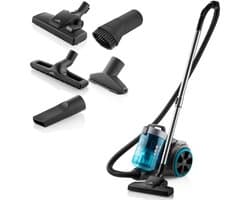 ETA Stellar Stofzuiger zonder Zak met ECO-motor en Opzetstukken – 1,5 Liter – Actieradius 10 Meter – Dubbele HEPA-Filter 10 en 12 – Zwart / Blauw