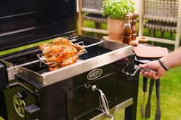 Boretti - Carbone 2.0 Houtskool barbecue - Grilloppervlak 57x42 - met verstelbaar kolenrek - gietijzeren rooster - zwart — thumbnail 2