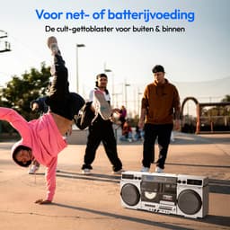 MEDION P66538 Cassetterecorder (retro boombox met cd-speler, jaren 80, groot, USB, SD, cd, cassette MC, DAB+ radio telescopische antenne, Bluetooth, cassettedeck, opnamefunctie, werkt op batterijen) — thumbnail 5