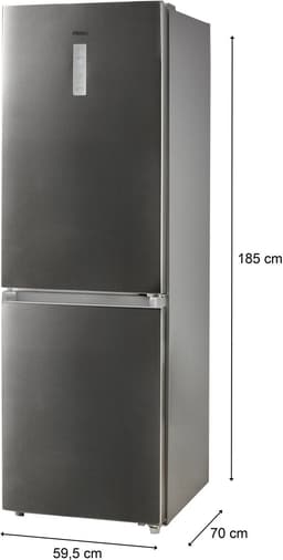 PRIMO PR183CIN Koelvriescombinatie - No Frost - 338L - Vrijstaande Koelkast - C - 35dB Stil - Inox — thumbnail 4