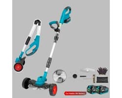 Handmaaier - Grasmaaier - Grastrimmer - Grasschaar - Grasmachine - 1500W - 12000RPM - 9-Inch - Elektrische/Accu - Grastrimmer met Verstelbare Handgreep – Oplaadbaar Tuingereedschap - 21V/18V Compatibel - Inclusief 2x Accu