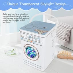 Opbergdoos Wasmachine Powder Metal Box - Transparant Skylight Design - Unieke Wasmachine Vorm - Wassen Poeder Bind — thumbnail 3