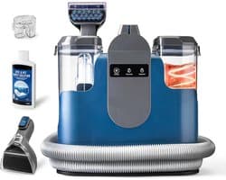 Tapijtreiniger - Tapijtwassers - Nat-Droogstofzuigers - met Accessoires - met Stopcontact - voor Huis - Garage - Auto - Tapijt - 500W - 950ml Vuilwatertank - 1600ml Zoetwatertank - Blauw