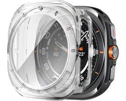 Bandz hard case met screen protector geschikt voor Samsung Galaxy Watch Ultra / Ultra 2025 - hoesje van polycarbonaat materiaal - Full cover case met screenprotector (transparant)