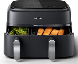 Philips 3000 Series Dual Airfryer - NA351/00 - Dubbele Mand - 9L - Tot 6 Personen - Zwart/Zilver — thumbnail 11