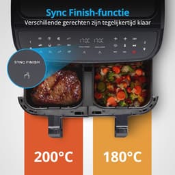 XXL Heteluchtfriteuse met 2 Kamers en 8,7 Liter Capaciteit – 9 Automatische Programma's en Kijkvenster — thumbnail 4