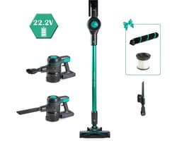 PRIMO PR509SV 3-in-1 Steelstofzuiger Draadloos - Stofzuiger zonder zak - Kruimelzuiger - Extra fluffybrush - Grijs/Groen