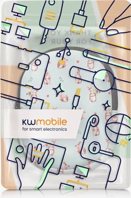 kwmobile hoes geschikt voor Sony WH-CH520 / WH-CH510 / MDR-ZX110 - 21,5 x 16 cm - Beschermhoes voor headset in Konijntjes en Bloemen design - Van neopreen - Met print — thumbnail 7