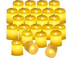 Verpakking van 24 vlamloze kaarsen, mandvullers, batterijgevoede kaarsen, waxinelichtjes voor votiefkaarsen, flikkerende nepkaarsen, ledkaarsen voor bruiloften en festivals - kerstdecoratie in de woonkamer (warm wit)