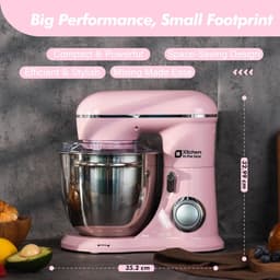 Keukenmachine - Mixer Deegmachine - Thuis Bakken - 1300W Motor - 6 Liter Kom - Roze — thumbnail 2