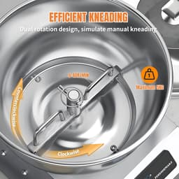 Deegmachine met Fermentatie - Deegmixer Keuken - Brood Pizza Maken - Krachtige Aluminium Motor - 8 Kilogram Capaciteit - Zilverkleurig — thumbnail 3