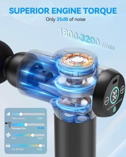 Mini Massage Gun - Spierontspanning Apparaat - Spierherstel Bevorderen - 30 Snelheden LCD - 450 gram - Zwart — thumbnail 2