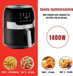 RUX® Heteluchtoven - Oven - Airfryer Oven - Zwart - 28cm x 33cm x 36cm — thumbnail 9