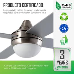 Plafondventilator met licht - Ventilator plafond - Binnenruimte koelen - Stil en efficiënt - 110 cm - Nikkel — thumbnail 1