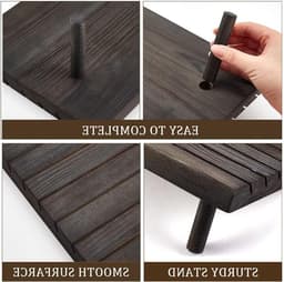 Houten Oorbellen Display Stand met 7 Slots, Oorbellen Kaart Houder met 2 Afneembare Pinnen, Organizer voor Sieraden en Oorbellen, 29x19cm — thumbnail 2