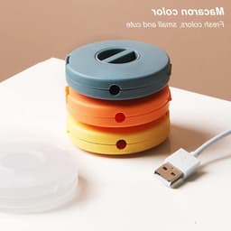 Kabelhaspel met Telefoonhouder voor USB-C, Hoofdtelefoon- en Gegevenskabels, 4 Stuks voor Thuis, Kantoor en School, Ideaal voor Organisatie en Opslag — thumbnail 2