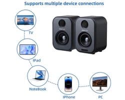 Aiyima - S400 - Luidspreker - Luidsprekerkabels - Speaker - Speakers voor PC - 80W - 45Hz-20KHz - 4-8 Ohm - Zwart