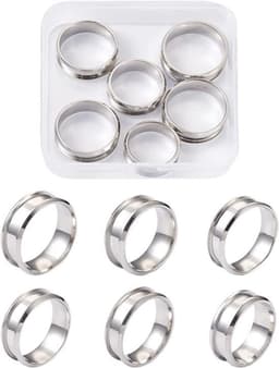 Set van 6 roestvrijstalen ronde sieradenringen van 17 tot 22 mm, duurzaam en geschikt voor het maken van unisex sieraden met stevige pasvorm — thumbnail 2