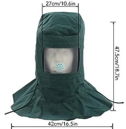 Zandstraalkap, lichtgewicht geweven doek, zandstraler-beschermingsmasker met gasuitlaatventiel, windstof-antigereedschap, zandstraalkap voor cementverpakking, slijpen — thumbnail 1