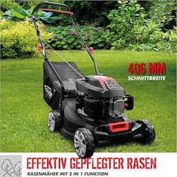 Benzine Grasmaaier - Gazonmaaier Mulchen - Middelgrote Tuinen - Lichtgewicht en Wendbaar - 40 cm Snijbreedte - Zwart Rood — thumbnail 4