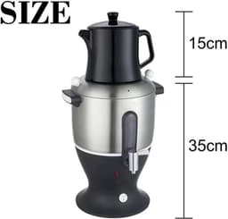 Elektrische Samovar - Theemaker Dubbele Pot - Thee Zetten - Snelle Verwarming Warmhoudfunctie - 6 Liter Capaciteit - Zilverkleurig — thumbnail 5