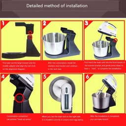 Keukenrobot Garde - Handmixer Voedselmixer - Bakken Cake Beslag - 2-in-1 Staand Handmodel - 1.7 Liter Kom - Wit — thumbnail 3