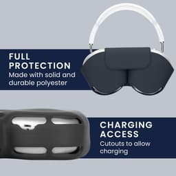 kwmobile cover voor over-ear koptelefoon - Compatibel met Apple AirPods Max / AirPods Max 2 - Van polyester - In donkerblauw — thumbnail 2