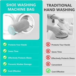 Pack of 2 Waszakken voor Wasmachine - Anti-Deformatie - Herbruikbaar en Duurzaam - Voor Alle Maten - Grijs — thumbnail 5