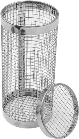 Rolbare BBQ-grillmand voor groenten - RVS - 9 cm diameter — thumbnail 2