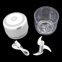 Elektrische Voedselsnijder 250ML Mini Draadloze Draagbare Vleesmolen USB-opladen Knoflook Snijder Keukenmachine voor Groenten/Noten/Fruit/Vlees/etc — thumbnail 2