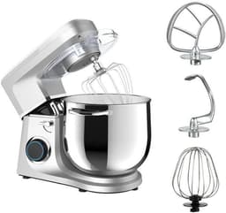 Staande Mixer - Keukenmixer Tafelmodel - Bakken en Koken - Kantelbare Kop - 11 Liter Kom - Zilver — thumbnail 1