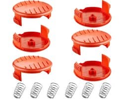 6 stuks, geschikt voor RC-100-P vervangende trimmer spoeldoppen, geschikt voor Black Decker GH900 GD600 GH610 GH900 GH912 ST6600, fijne snoertrimmer grasmaaier spoeldoppen, geschikt voor RC100P trimmer dop onderdelen