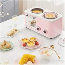 Ontbijtapparaat - Keukenmachine Alles-in-één - Compleet Ontbijt Maken - 4-in-1 Multifunctioneel - 8 Liter Oveninhoud - Roze — thumbnail 4