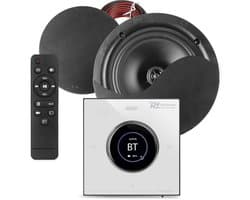 Inbouw speakerset - Power Dynamics Powerline B50W - Met versterker met 2 plafondspeakers - 6.5 inch - 2x 25W - Zwart
