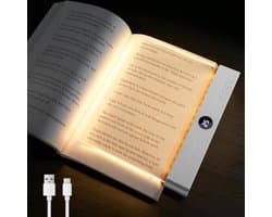 1 stuks - leeslampje voor boek - leeslampje voor in bed - flexilight - leeslampje volwassenen - leeslampje voor boek oplaadbaar usb -leeslampje boek - platte leeslamp - platte leeslamp usb - 3verstelbaar - wit
