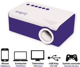 Lexibook Mini HD-videoprojector, thuisbioscoop, ingebouwde luidspreker, inclusief afstandsbediening, HDMI / USB / AV / Micro SD-connectiviteit, blauw / wit, PRJ150 — thumbnail 5