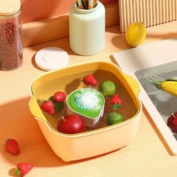 Fruit- en groentewasmachine, elektrisch reinigingsapparaat voor verse levensmiddelen, draadloze keukenhulp, automatisch keukenapparaat voor kersentomaten, druiven, aardbeien, frambozen, bessen — thumbnail 4