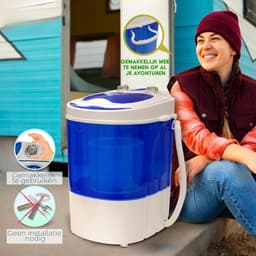 Nexvo® Camping Wasmachine - Mini Wasmachine - Wasmachines - Capaciteit van Kleding 3 kg - Laag Water- en Energieverbruik - Wit - 36cm x 37cm x 53cm — thumbnail 13