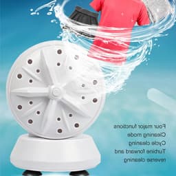 Mini Wasmachine voor Thuisgebruik met Dubbele Turbine, 4 Instelbare Modi en Efficiënte Reiniging voor Emmer, Wasbak en Handwas — thumbnail 4